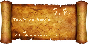 Takács Vanda névjegykártya